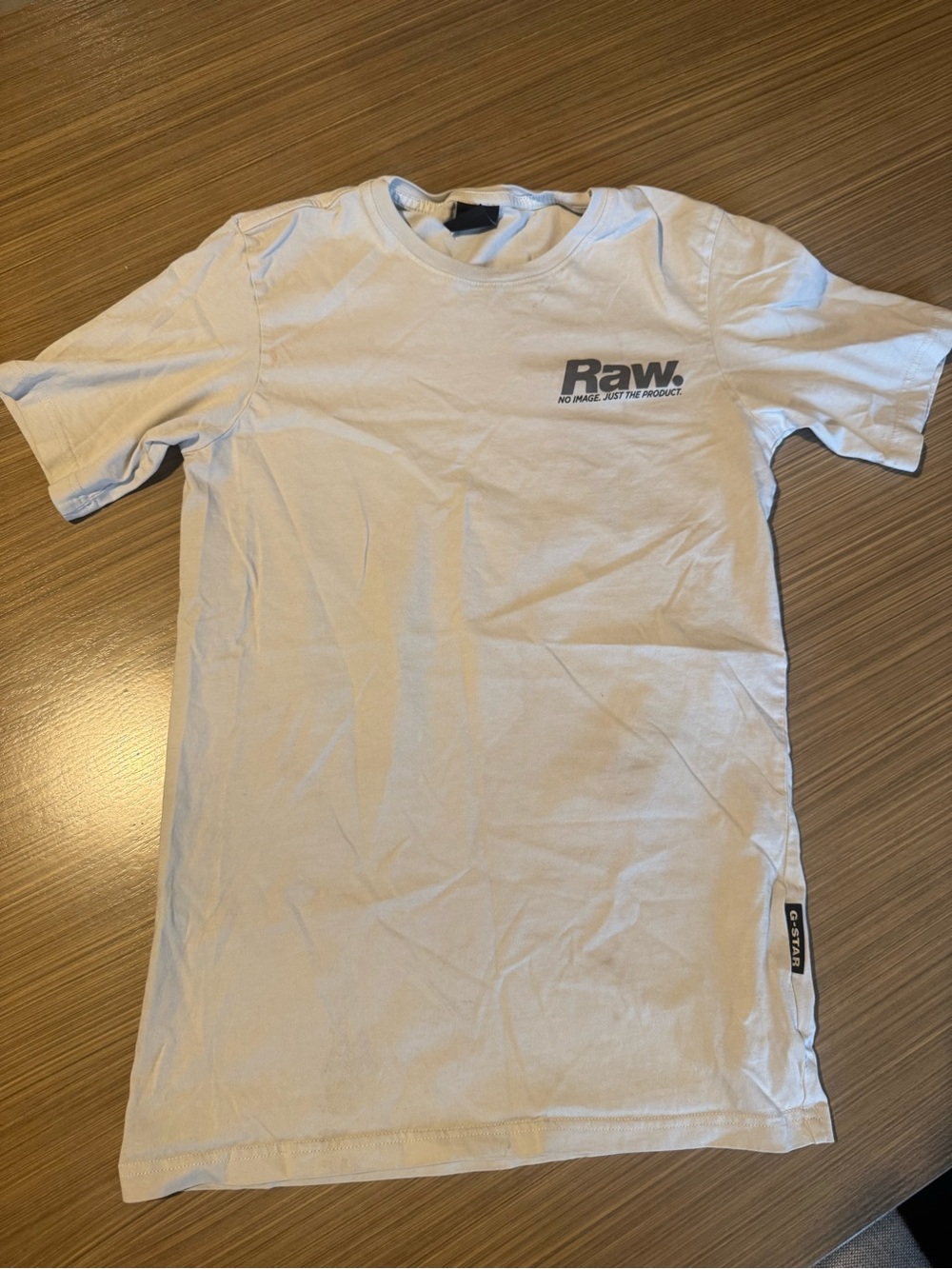 G-Star Raw. White Short-Sleeve Crew Tee with Chest Logo